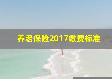 养老保险2017缴费标准