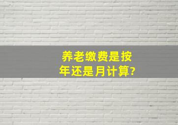 养老缴费是按年还是月计算?