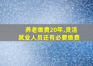 养老缴费20年,灵活就业人员还有必要缴费