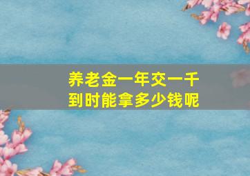 养老金一年交一千到时能拿多少钱呢