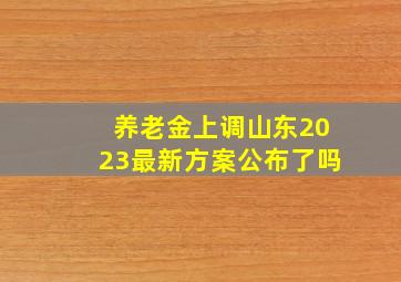 养老金上调山东2023最新方案公布了吗