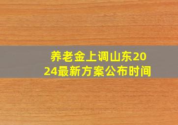 养老金上调山东2024最新方案公布时间