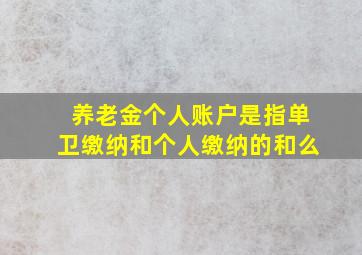 养老金个人账户是指单卫缴纳和个人缴纳的和么