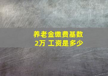 养老金缴费基数2万 工资是多少