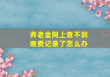 养老金网上查不到缴费记录了怎么办