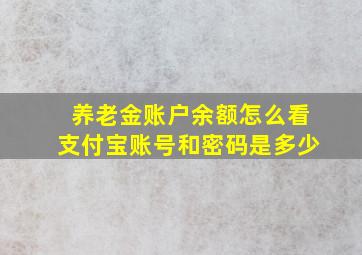 养老金账户余额怎么看支付宝账号和密码是多少