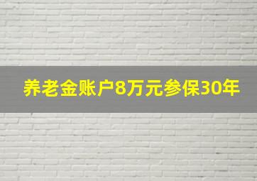 养老金账户8万元参保30年