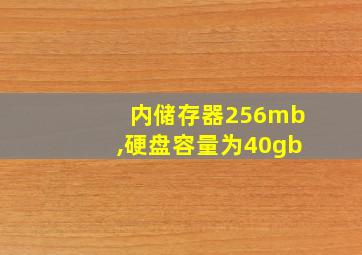 内储存器256mb,硬盘容量为40gb