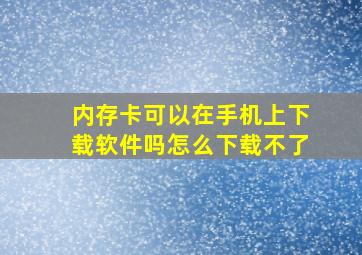 内存卡可以在手机上下载软件吗怎么下载不了