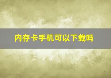 内存卡手机可以下载吗