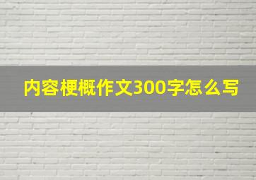 内容梗概作文300字怎么写