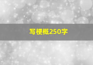 写梗概250字