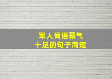 军人词语霸气十足的句子简短