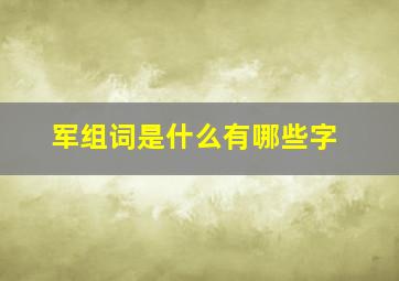 军组词是什么有哪些字