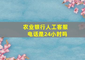 农业银行人工客服电话是24小时吗