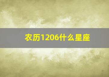 农历1206什么星座