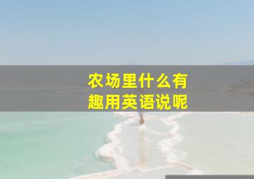 农场里什么有趣用英语说呢