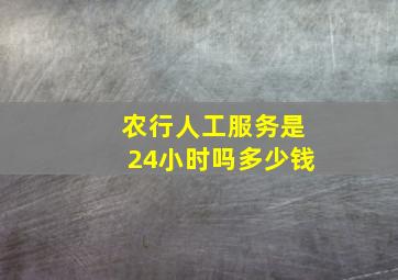 农行人工服务是24小时吗多少钱