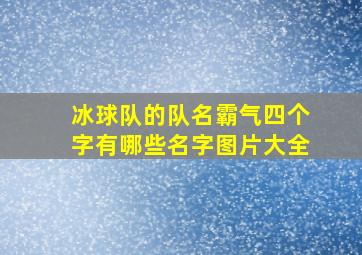 冰球队的队名霸气四个字有哪些名字图片大全