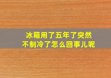 冰箱用了五年了突然不制冷了怎么回事儿呢