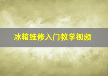 冰箱维修入门教学视频