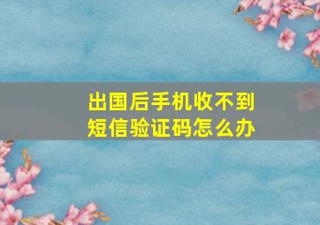 出国后手机收不到短信验证码怎么办