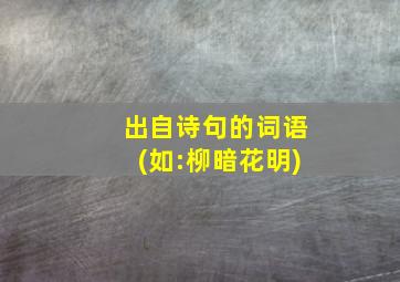 出自诗句的词语(如:柳暗花明)