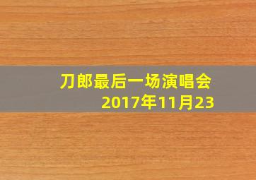 刀郎最后一场演唱会2017年11月23