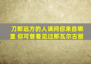 刀郎远方的人请问你来自哪里 你可曾看见过那瓦尔古丽