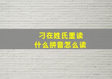 刁在姓氏里读什么拼音怎么读