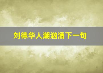 刘德华人潮汹涌下一句