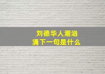 刘德华人潮汹涌下一句是什么