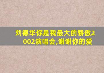 刘德华你是我最大的骄傲2002演唱会,谢谢你的爱