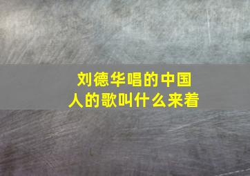 刘德华唱的中国人的歌叫什么来着