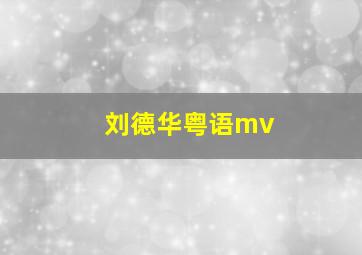 刘德华粤语mv