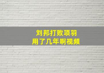 刘邦打败项羽用了几年啊视频