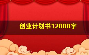 创业计划书12000字