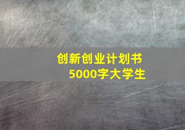 创新创业计划书5000字大学生