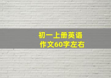 初一上册英语作文60字左右