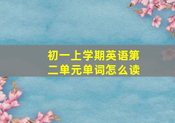 初一上学期英语第二单元单词怎么读