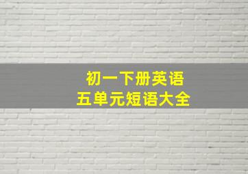 初一下册英语五单元短语大全