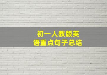 初一人教版英语重点句子总结