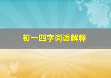 初一四字词语解释