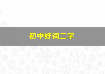 初中好词二字