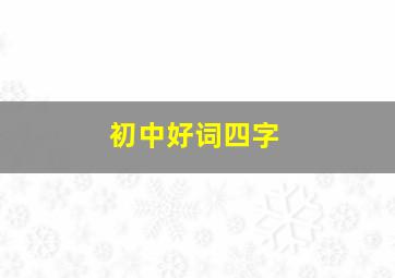 初中好词四字