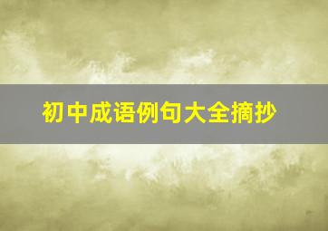 初中成语例句大全摘抄