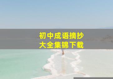 初中成语摘抄大全集锦下载