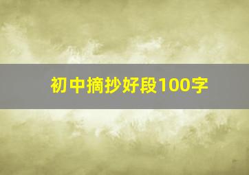 初中摘抄好段100字