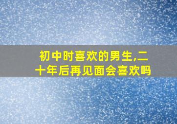 初中时喜欢的男生,二十年后再见面会喜欢吗