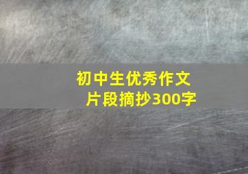 初中生优秀作文片段摘抄300字